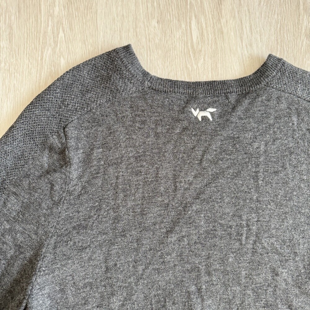 Wolsey Sweater 100% Merino Wool Men's Size L Charcoal Grey Fox Logo EUC - Picture 10 of 12